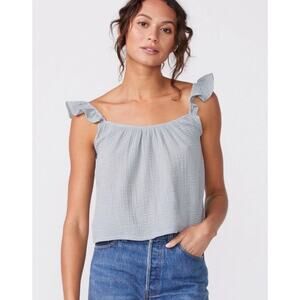 Monrow Cotton Ruffle Tank NEW Size Medium